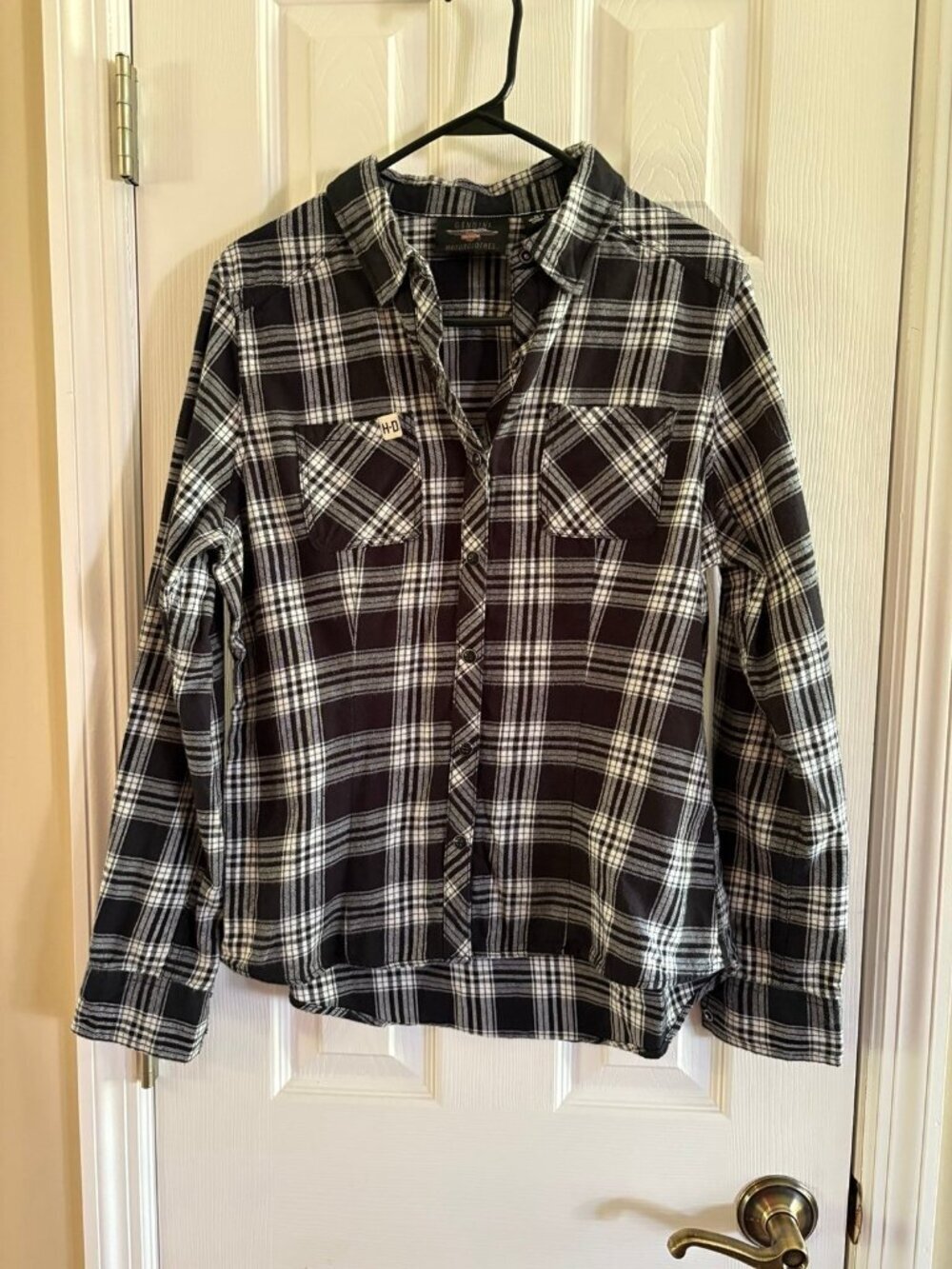 Harley-Davidson Plaid Snap Down Shirt Medium - Picture 2 of 2